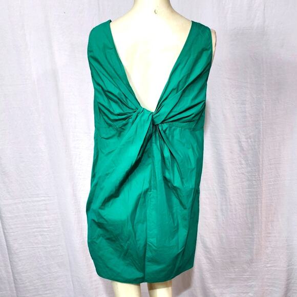 GAP Emerald Green Cotton Knott Back Mini Dress Size Small - Picture 4 of 5